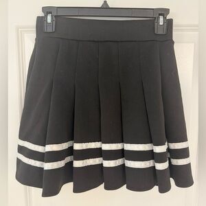 Spirit Black Pleated Mini Skirt w/Stripes Cheerleader Halloween Costume -  S
